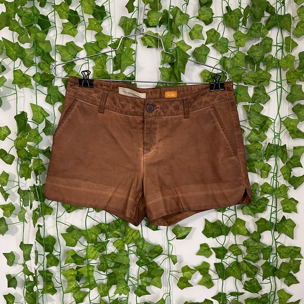 Anthropologie Pilcro and the Letterpress Faux Leather Shorts